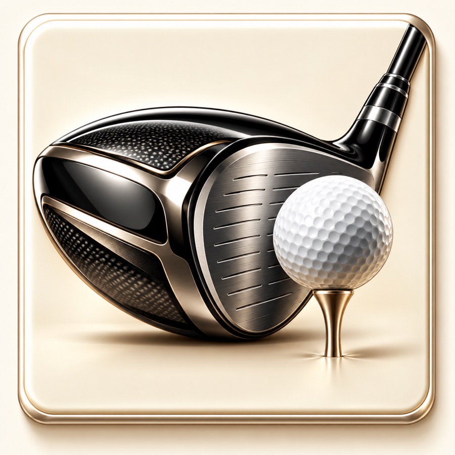 Professional coaching: a golf driver and ball on a tee